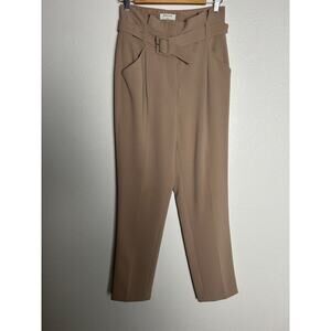 ARITZIA Babaton High Waisted Belted Trouser Tan Sz 4